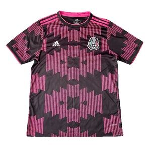 Mexico Adidas 2021 AEROREADY Home Jersey Black/Pink Mens Size Large Soccer